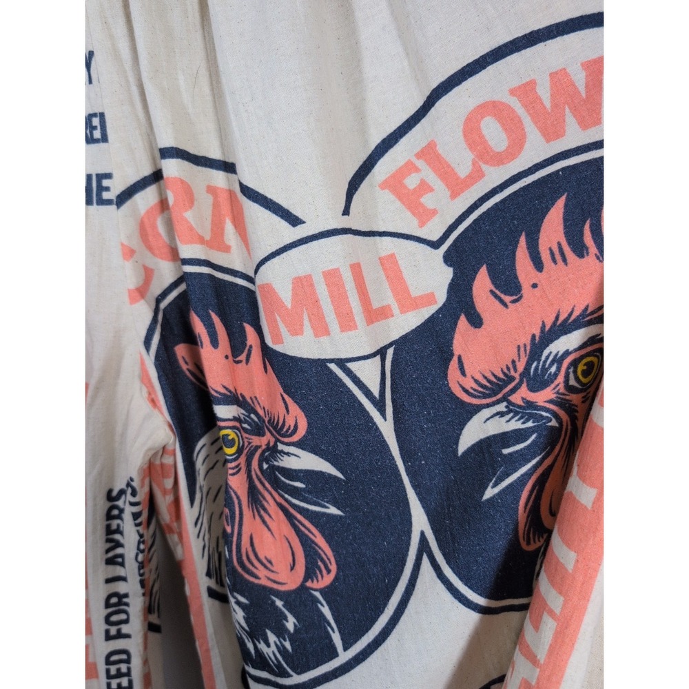 Flour Sack Cotton Wide Leg Rooster Pants Garden Hippie Cottage Core Boho OSFA - Picture 5 of 6